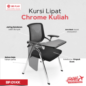 Kursi Belajar Kuliah Chrome lipat (BP.01 KK)