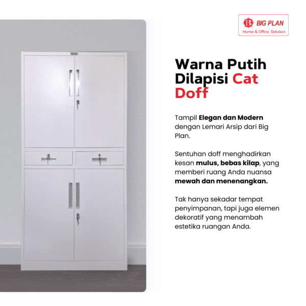 Lemari arsip besi 4 pintu laci doff
