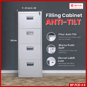 Filling Cabinet 4 Laci Anti-Tilt Standar Lemari Cabinet (BP.FCD 4 S)