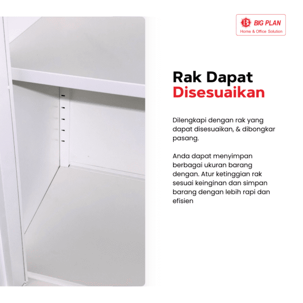 Lemari arsip besi 4 pintu rak