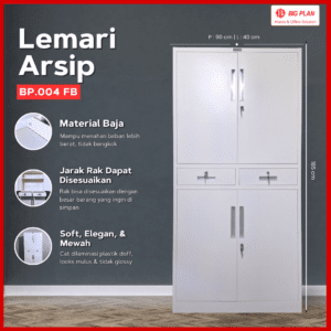 Lemari Arsip Besi Baja 4 Pintu dan Laci (BP.004 FB)