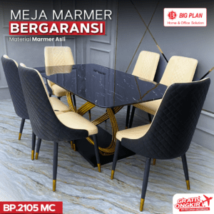 Meja Marmer Black Onyx Kaki Silang Gold 6k (BP.2105 M)