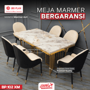 Meja Marmer Murah Besar LIST GOLD STAINLESS (BP.102 XM)