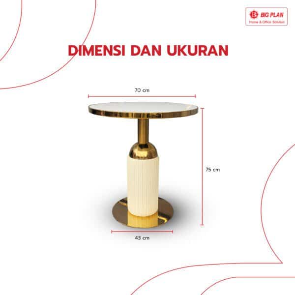 Meja Cafe Bulat Acryllic (BP. ACR N3 60) Dimensi Ukuran