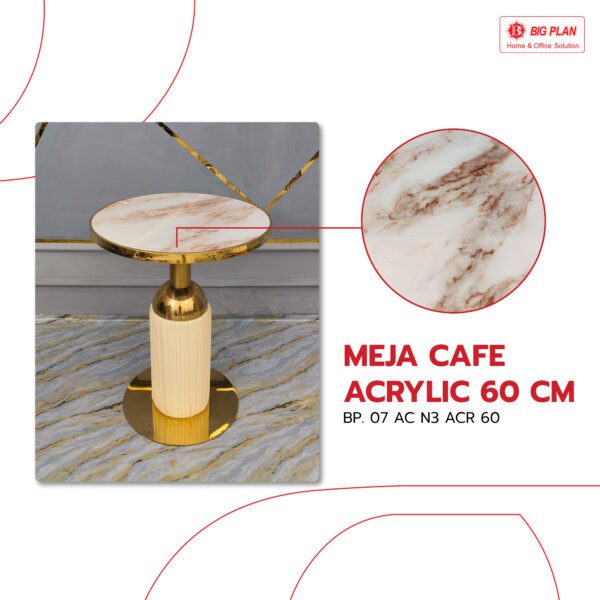 Meja Cafe Bulat Acryllic (BP. ACR N3 60) Preview Atas