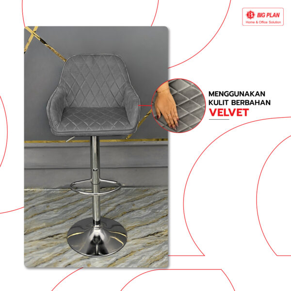 Kursi Bar Tinggi Velvet Bahan