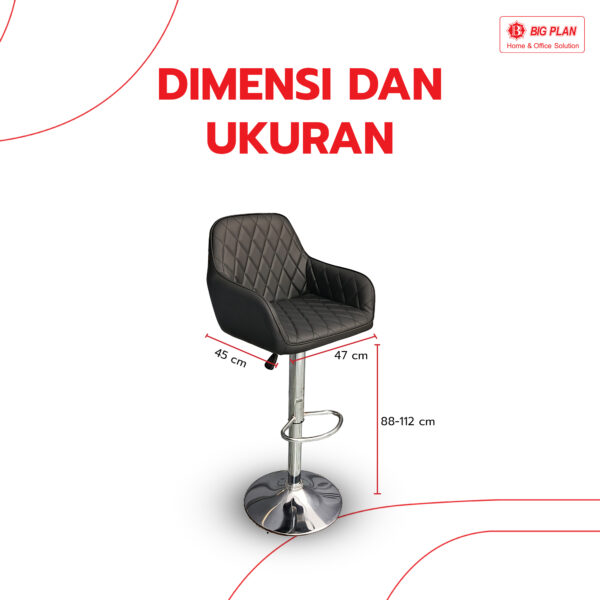 Kursi Bar Tinggi Velvet Ukuran